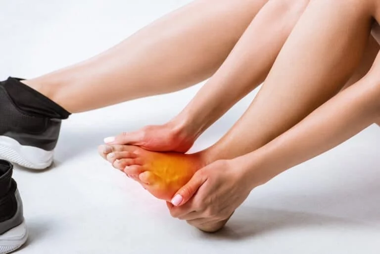 Foot pain caused by soft tissue injury and inflammation